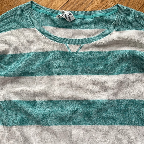 Aeropostale Striped Teal and White Sweater - Picture 3 of 8